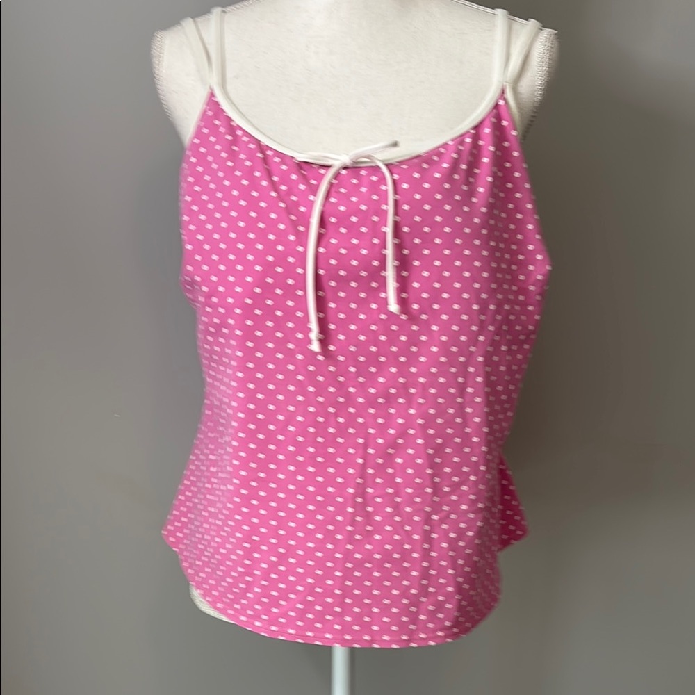 Lands End Pink Polka Dot Women's Swim 2 pc suit
